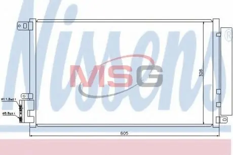 940095 Радіатор кондиціонера NISSENS підбір по vin на Brocar