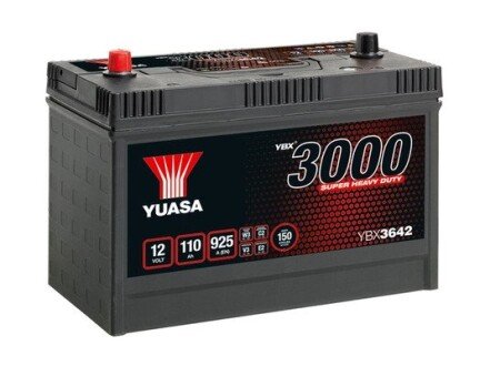 YBX3642 AKUMULATOR 110AH/925A 9 YUASA SUPER HEAVY DUTY YUASA подбор по vin на Brocar