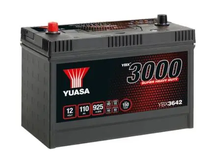 YBX3642 AKUMULATOR 110AH/925A 9 YUASA SUPER HEAVY DUTY YUASA підбір по vin на Brocar