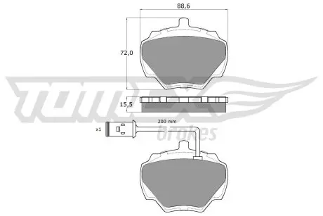1550 KLOCKI HAMULC. LAND ROVER DISCOVERY 89-98 TYŁ TOMEX підбір по vin на Brocar