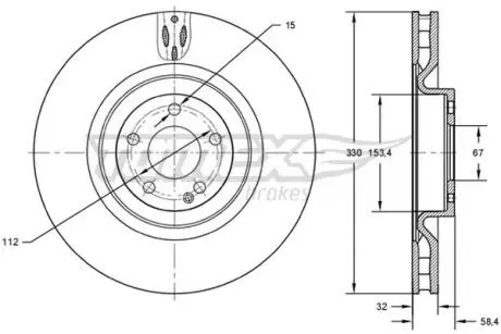 TX7275 TARCZA HAMULC. MERCEDES VITO (W447) 14- PRZÓD TOMEX подбор по vin на Brocar