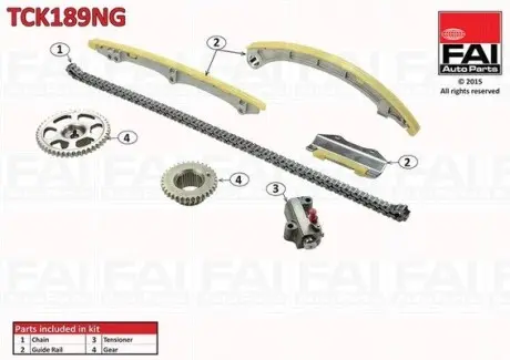 TCK189NG К-кт ланцюга приводу ГРМ Honda Accord VII (CL)/Civic VII Hatchback (EU EP EV)/CR-V Mk II (RD_) 2.0 16V FAI AUTOPARTS підбір по vin на Brocar