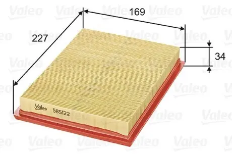 585122 Воздушный фильтр VALEO подбор по vin на Brocar