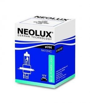 N472HC Автолампа Neolux n472hc Blue Lighting H4 P43t 90 W 100 W светло-голубая NEOLUX підбір по vin на Brocar