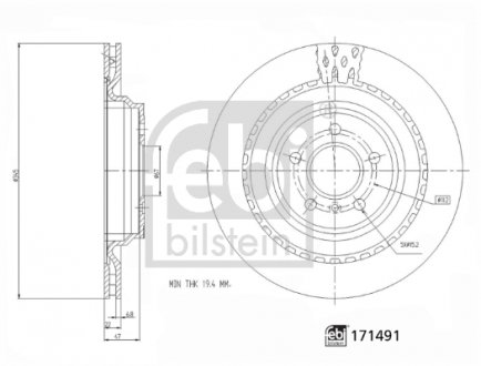 171491 TARCZA HAMULC. MERCEDES W166 M-KLASA 11- TYŁ FEBI BILSTEIN підбір по vin на Brocar