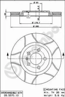 09557075 Гальмівні диски BREMBO підбір по vin на Brocar