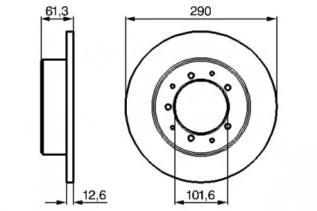 0986478656 Диск тормозной (задний) Land Rover Defender/Discovery 70-16 (290x12,6) BOSCH подбор по vin на Brocar
