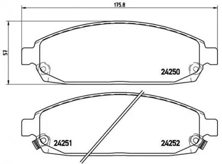 P37010 Гальмівні колодки дискові BREMBO підбір по vin на Brocar