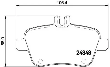 P50091 Колодки гальмівні (задні) MB A-class (W176)/B-class (W246) 11- BREMBO підбір по vin на Brocar