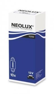 N269 Автолампа Neolux n269 C10W SV8,5-8 10 W белая NEOLUX підбір по vin на Brocar
