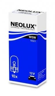 N501 Автолампа Neolux n501 W5W W2,1x9,5d 5 W прозрачная NEOLUX подбор по vin на Brocar