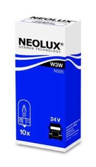 N505 Автолампа Neolux n505 W3W W2,1x9,5d 3 W прозрачная NEOLUX підбір по vin на Brocar