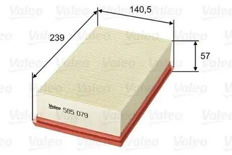 585079 Воздушный фильтр VALEO подбор по vin на Brocar