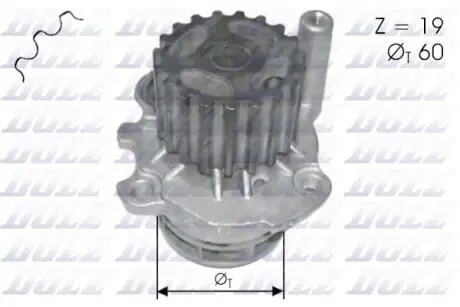 A196 Водяная помпа Audi,Golf,Passat,Octavia,Touran,T5 1.9TDI DOLZ подбор по vin на Brocar