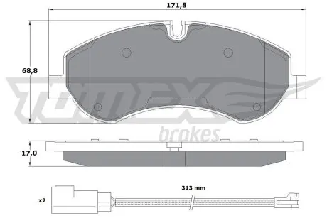 1695 Гальмівні колодки дискові TOMEX підбір по vin на Brocar