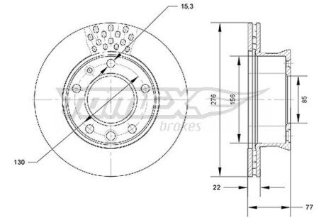 TX7007 TARCZA HAMULC. MERCEDES SPRINTER 94-06 WENT. TOMEX подбор по vin на Brocar