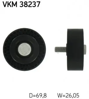 VKM38237 Паразитный / ведущий ролик, поликлиновой ремень SKF подбор по vin на Brocar