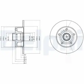 BG3030C TARCZA HAM./TYŁ/ AUDI A4 (8D2,B5) 11/94-11/00 DELPHI підбір по vin на Brocar