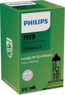 12644LLC1 ZARÓWKA H19 12V 60/55W /LONGLIFE ECOVISI ON/ PHILIPS підбір по vin на Brocar