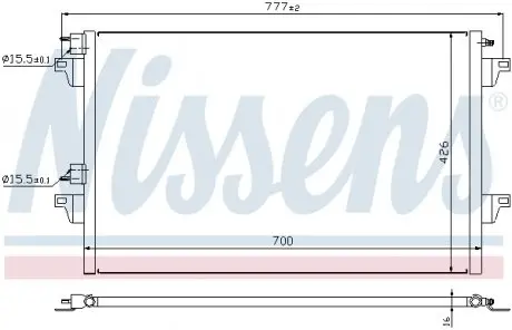 940153 Радіатор кондиціонера NISSENS підбір по vin на Brocar