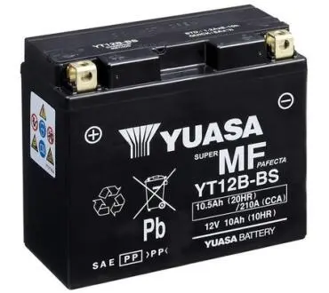 YT12BBS МОТО Yuasa 12V 10,5Ah MF VRLA Battery YT12B-BS(сухозаряжений) YUASA подбор по vin на Brocar