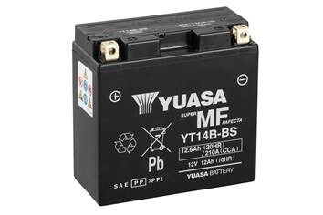 YT14BBS МОТО Yuasa 12V 12,6Ah MF VRLA Battery YT14B-BS(сухозаряжений) YUASA підбір по vin на Brocar