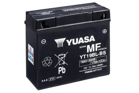 YT19BLBS МОТО Yuasa 12V 19Ah MF VRLA Battery YT19BL-BS(сухозаряжений) YUASA подбор по vin на Brocar