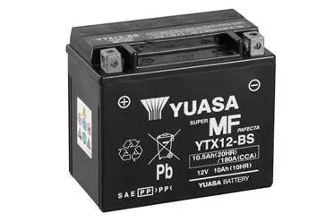 YTX12BS МОТО Yuasa 12V 10,5 Ah MF VRLA Battery YTX12-BS(сухозаряженій) YUASA підбір по vin на Brocar