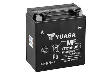 YTX16BS1 МОТО Yuasa 12V 14,7Ah MF VRLA Battery YTX16-BS-1(сухозаряжений) YUASA підбір по vin на Brocar