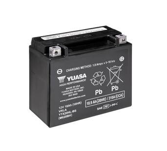 YTX20HLBS МОТО Yuasa 12V 18,9Ah High Performance MF VRLA Battery AGM YTX20HL-BS (сухозаряжений) YUASA підбір по vin на Brocar