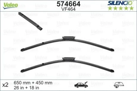 574664 Щітки склоочисника VALEO підбір по vin на Brocar