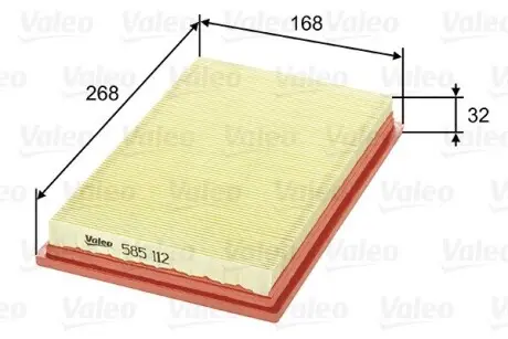 585112 Повітряний фільтр VALEO підбір по vin на Brocar