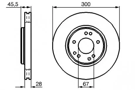 0986478526 Гальмівний диск BOSCH підбір по vin на Brocar
