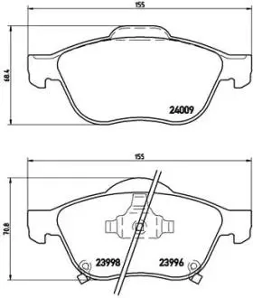 P83043 Тормозные колодки дисковые BREMBO підбір по vin на Brocar