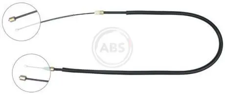 K13126 Трос ручного тормоза зад. Megane I 95- Л=Пр. (барабан) (1440/1080) A.B.S. підбір по vin на Brocar