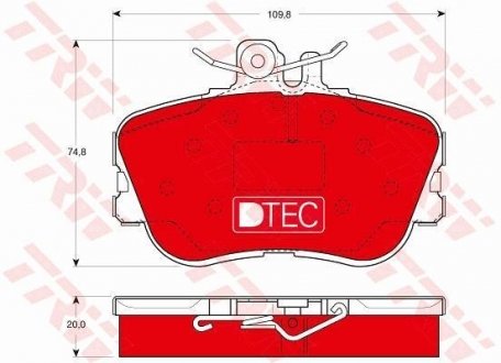 GDB1094DTE Комплект тормозных колодок, дисковый тормоз GDB1094DTE TRW TRW подбор по vin на Brocar