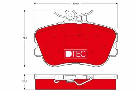 GDB1094DTE Комплект тормозных колодок, дисковый тормоз GDB1094DTE TRW TRW подбор по vin на Brocar
