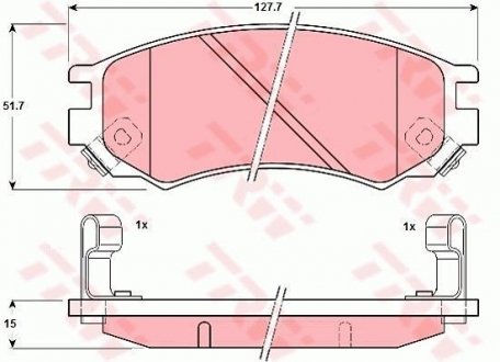 GDB1175 Комплект тормозных колодок, дисковый тормоз TRW підбір по vin на Brocar