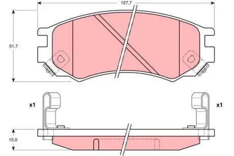 GDB1175 Гальмівні колодки, дискове гальмо (набір) TRW підбір по vin на Brocar