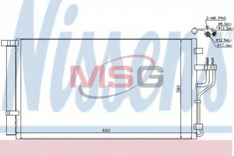 940351 Радіатор кондиціонера NISSENS підбір по vin на Brocar