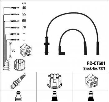 RCCT601 Комплект проводов зажигания NGK подбор по vin на Brocar