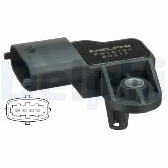 PS10144 Датчик давления наддува Astra,Vectra,Boxer,Jumper, Fiat Doblo 1.9D DELPHI подбор по vin на Brocar