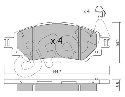 82210900 KLOCKI HAMULC. TOYOTA HILUX VIII 15- PRZÓD CIFAM підбір по vin на Brocar