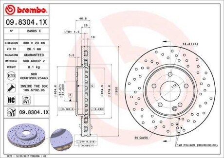 0983041X Тормозной диск BREMBO подбор по vin на Brocar