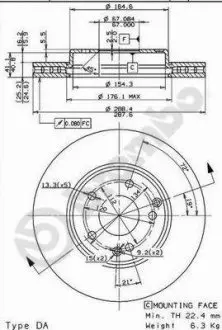 09841111 Тормозной диск BREMBO подбор по vin на Brocar