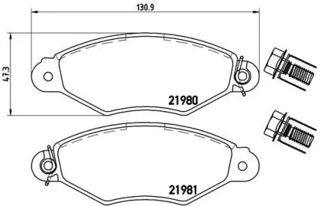 P61098 Гальмівні колодки дискові BREMBO підбір по vin на Brocar