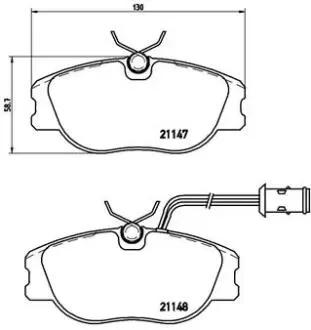 P23041 Комплект тормозных колодок, дисковый тормоз BREMBO подбор по vin на Brocar