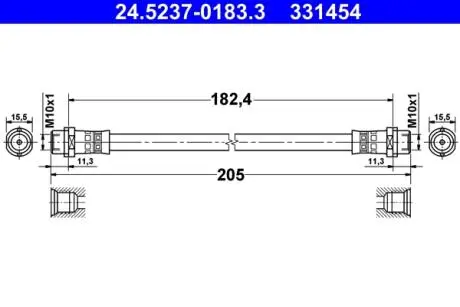 24523701833 Przewód ham.AUDI A4 (B5) (95-01) tył /AT E/ ATE підбір по vin на Brocar