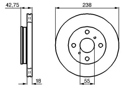 0986478438 Тормозной диск BOSCH підбір по vin на Brocar