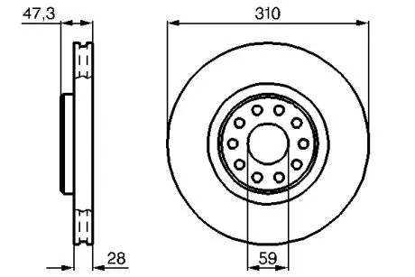 0986478669 Диск передній Alfa Romeo 166 BOSCH підбір по vin на Brocar